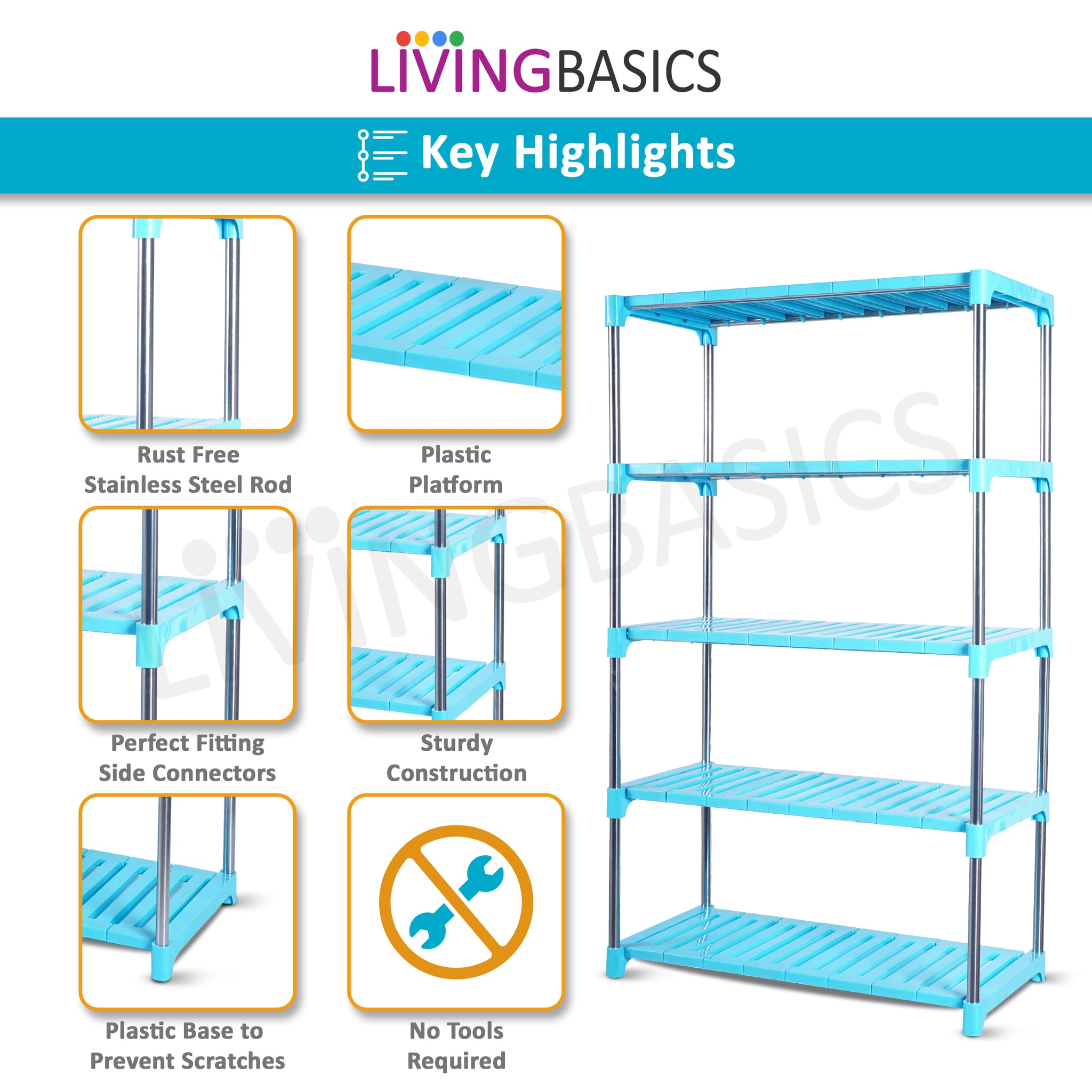 5 Layer Blue Multipurpose Storage Rack