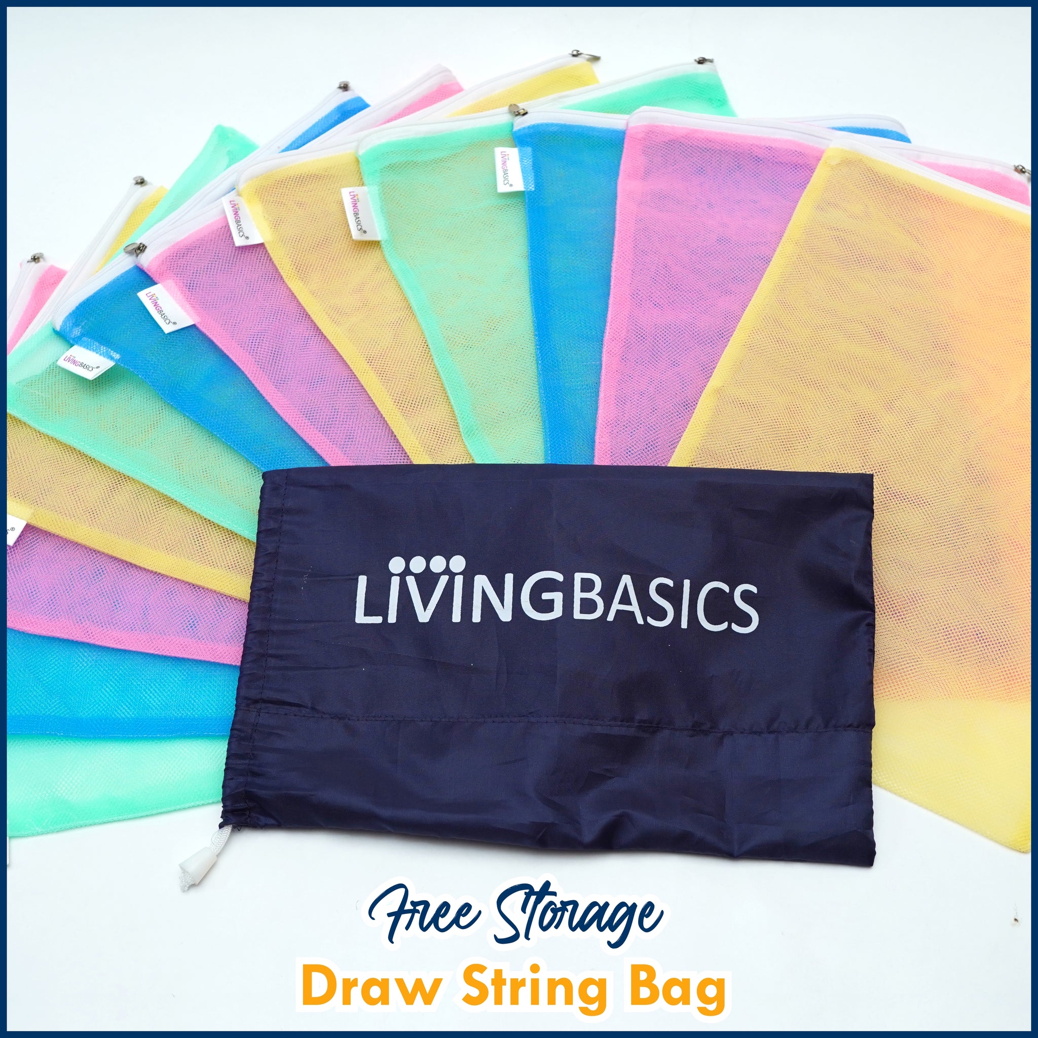 LIVINGBASICS Net Vegetable Bag (MULTICOLOUR)