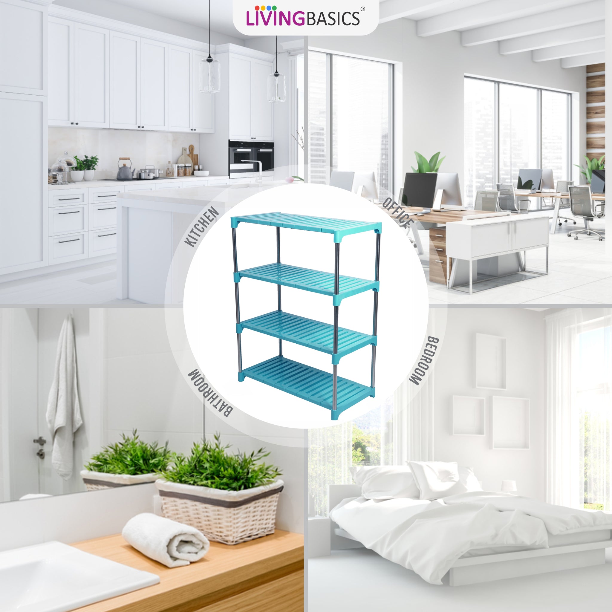 4 Layer Blue Multipurpose Storage Rack