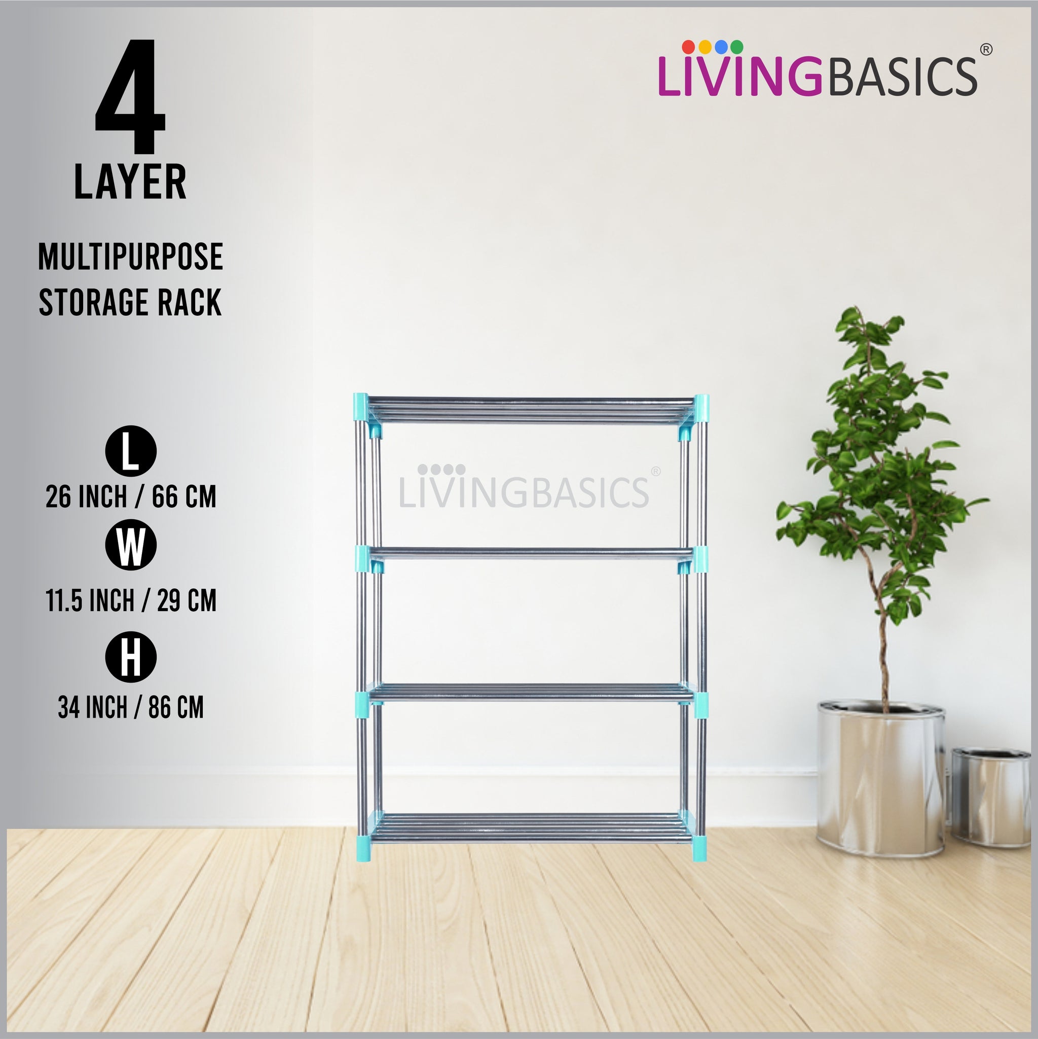 4 Layer Multipurpose Storage Rods Rack
