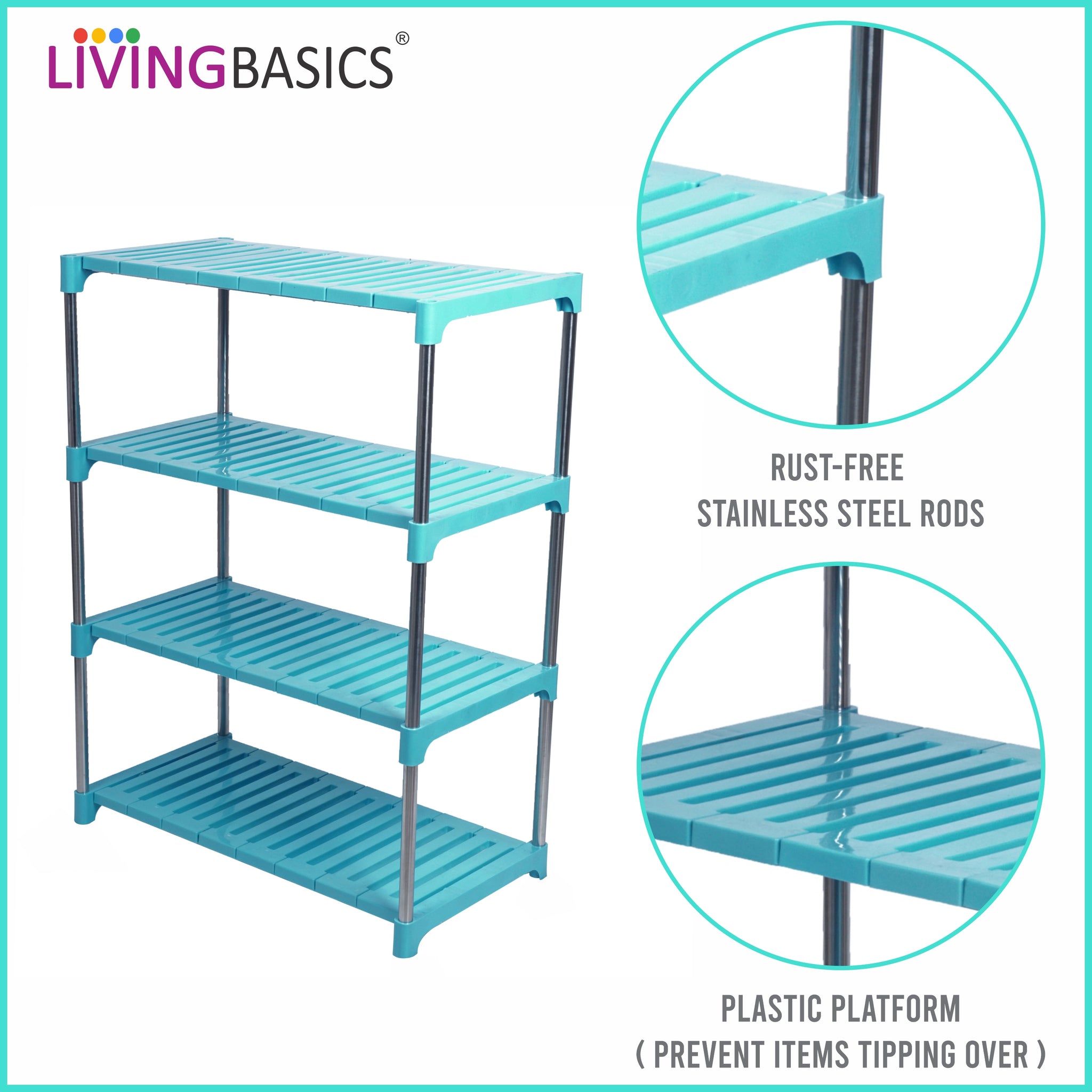 4 Layer Blue Multipurpose Storage Rack