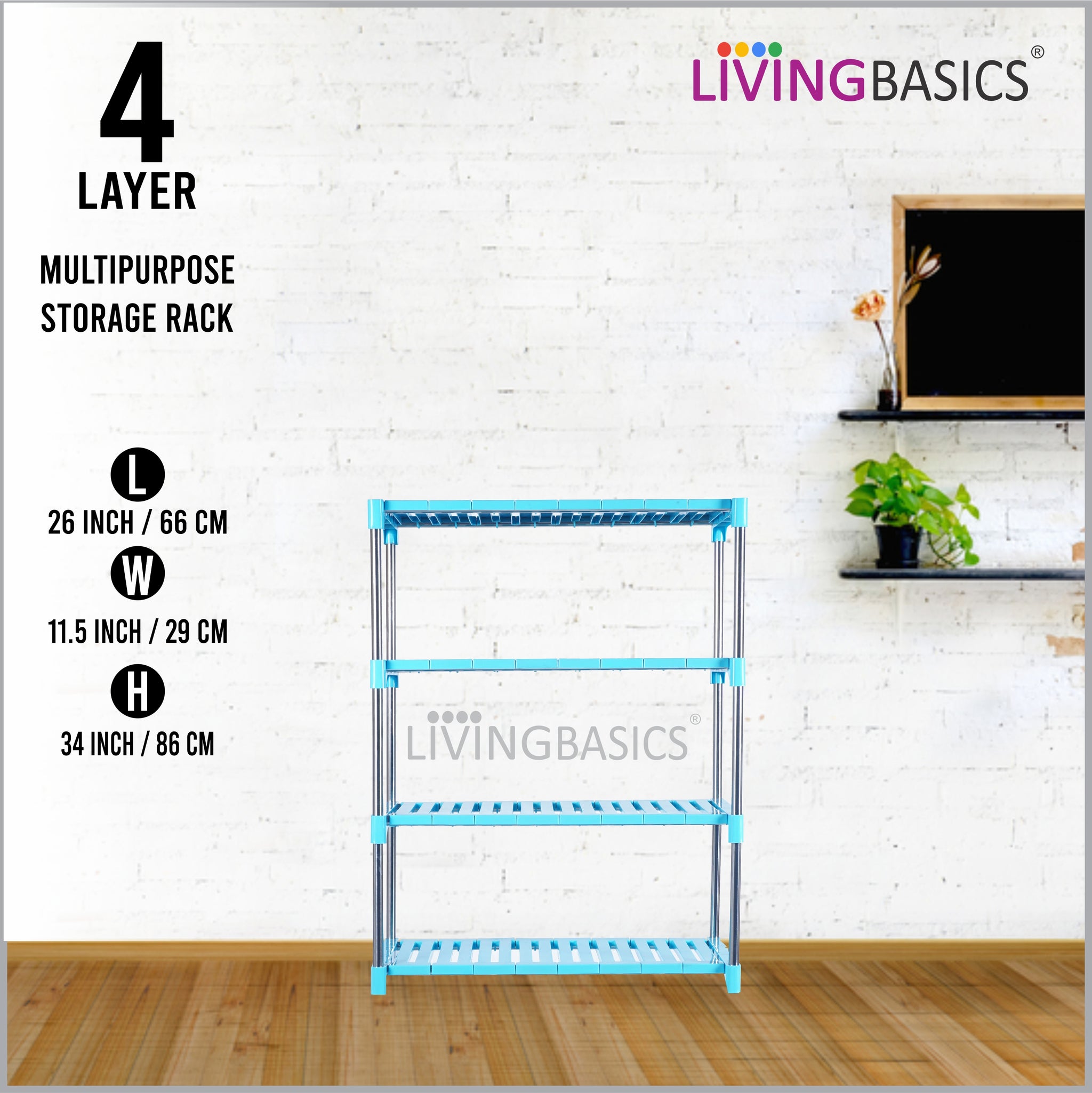 4 Layer Blue Multipurpose Storage Rack