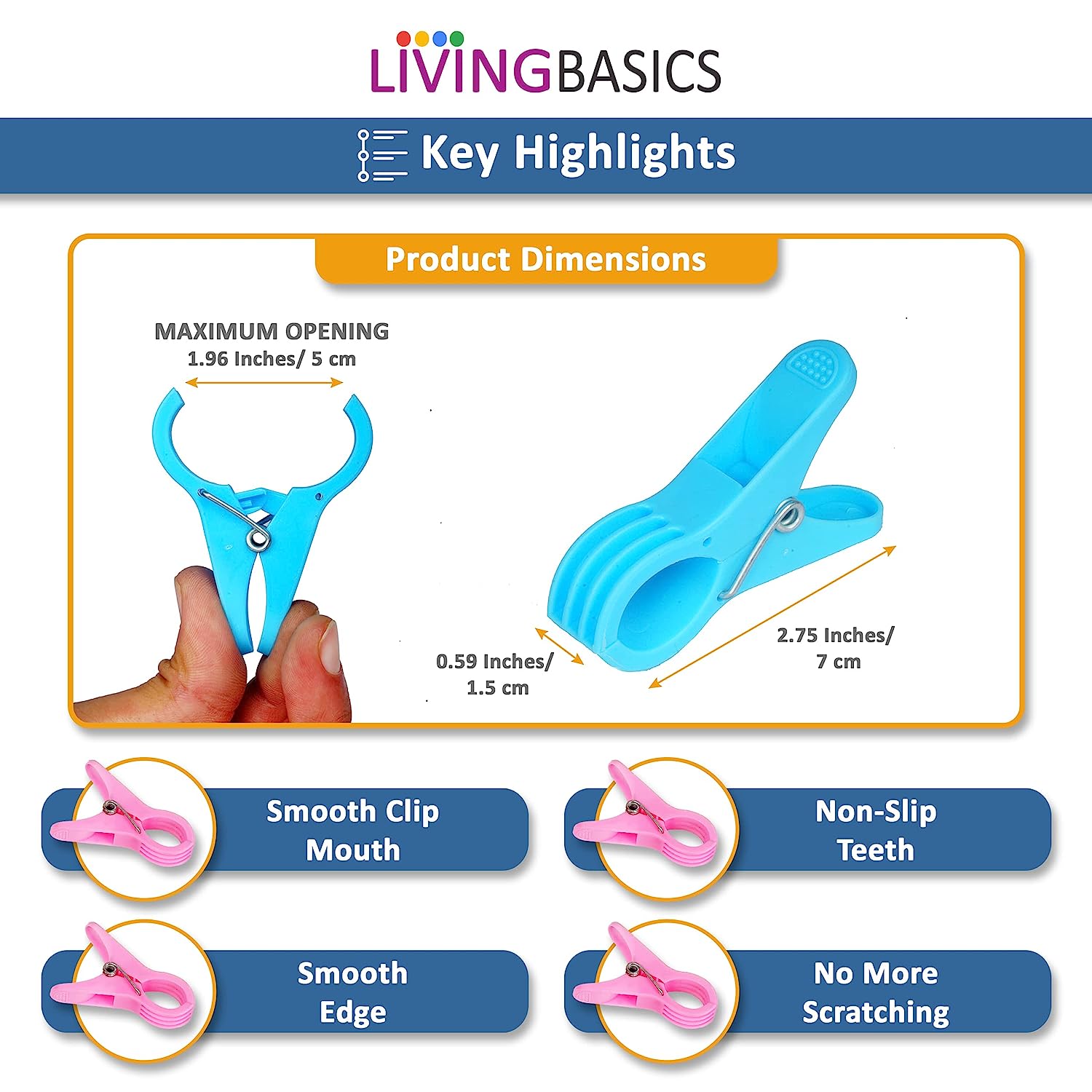 LivingBasics® Heavy Duty Rust-free Double Pole Clothes Drying Racks with Wheels for Indoor/Outdoor/Balcony (COMBO SNOW WHITE+ ROD CLOTH CLIP)(ABS PLASTIC)