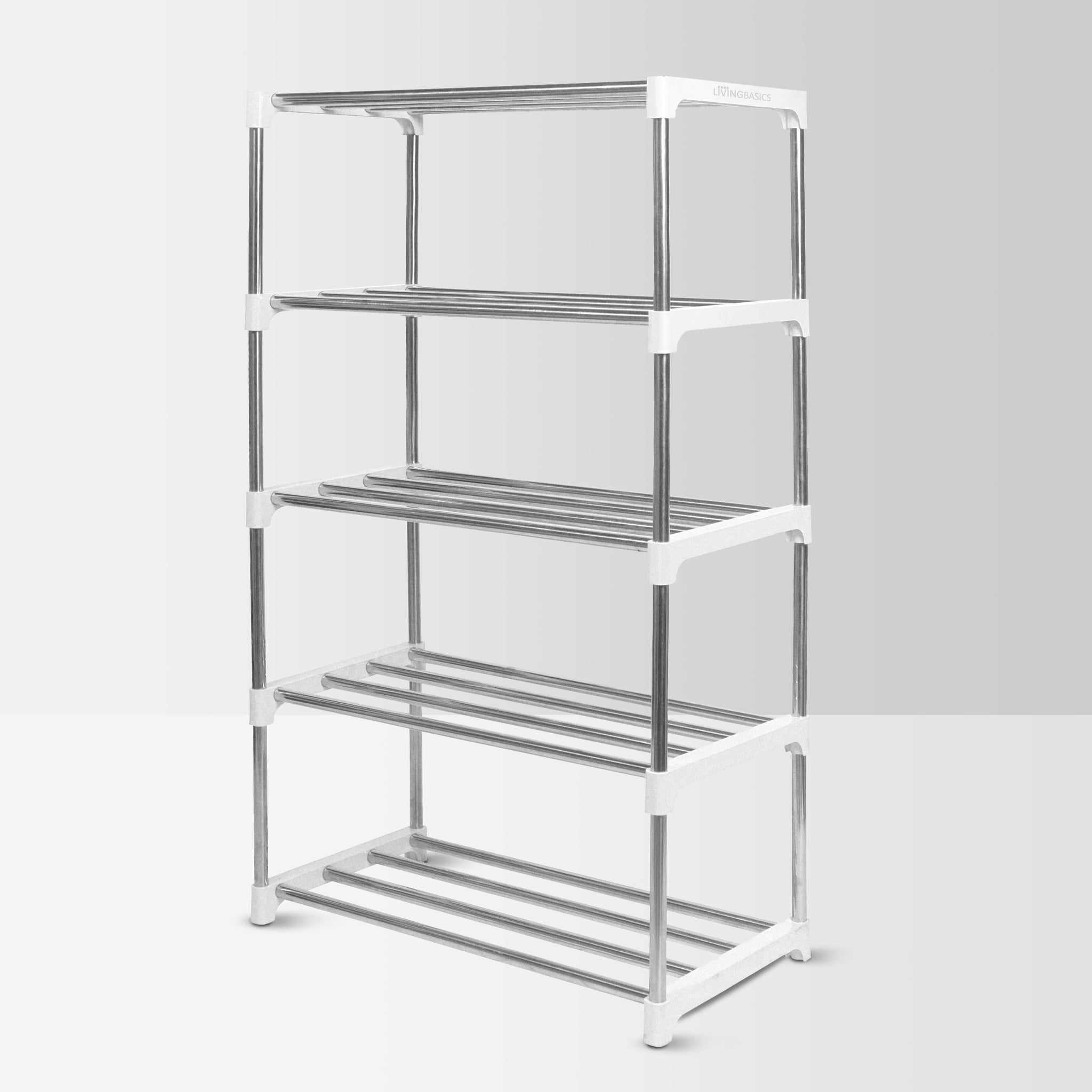 LIVINGBASICS Stainless Steel Multifunctional/Multipurpose Storage Shelves/Rack/Stand for Home/Office/Kitchen/Balcony/Bathroom/Study Room