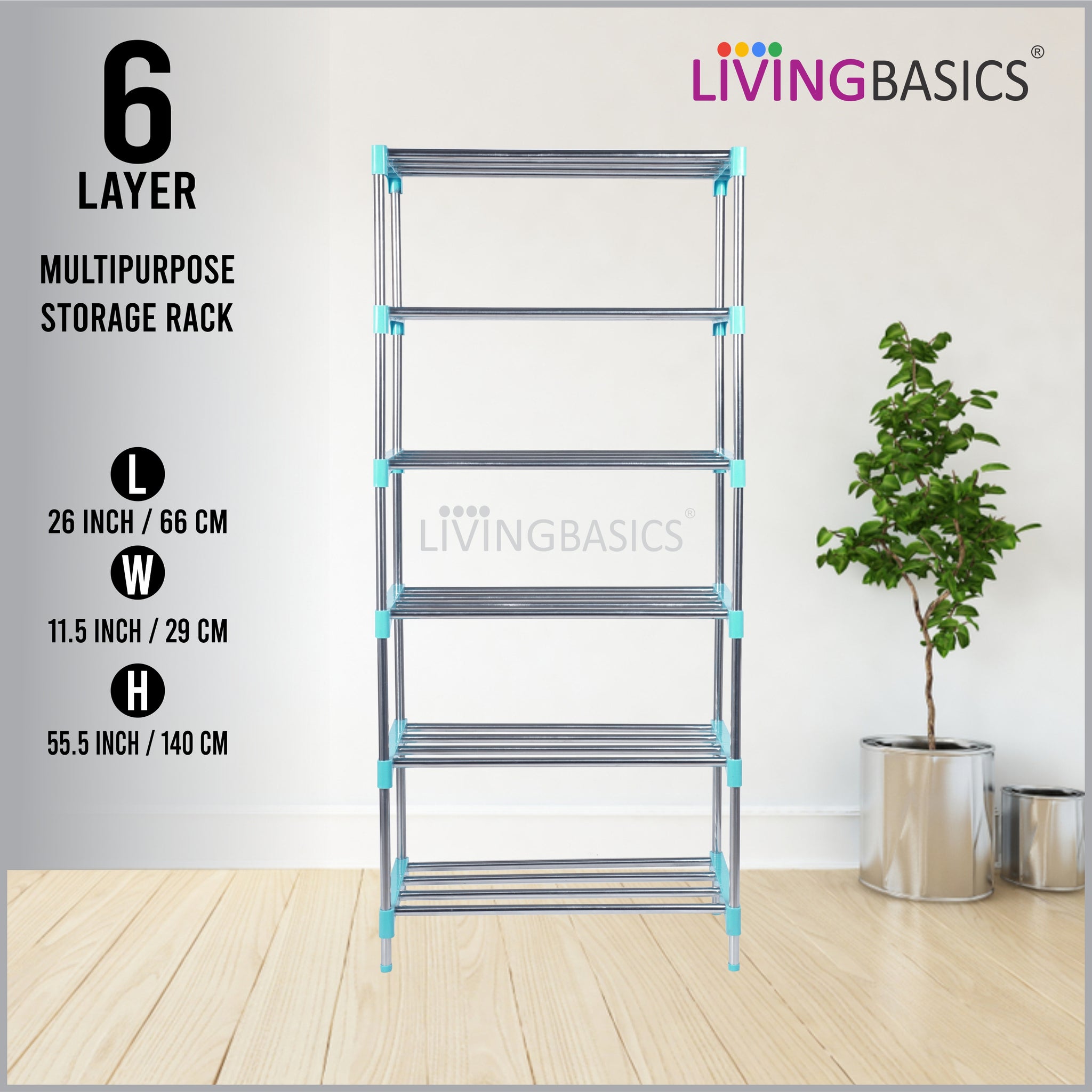 6 Layer Multipurpose Storage Rods Rack
