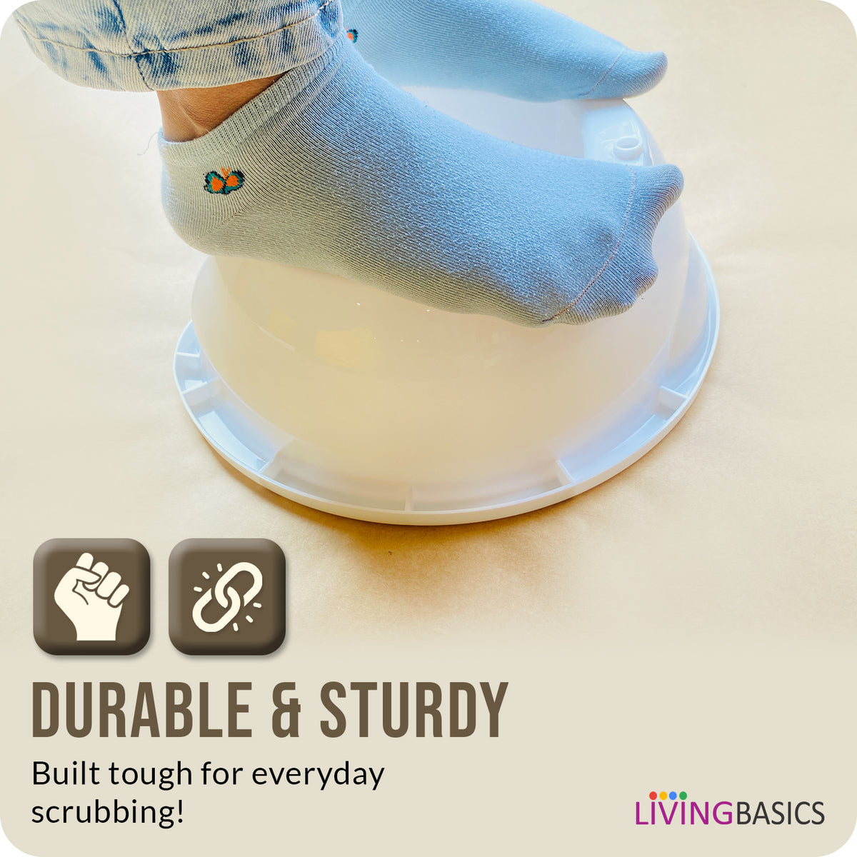 Anti-Slip Wash Board Basin Tub for Small Clothes