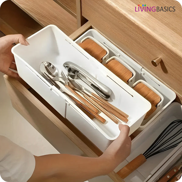 Adjustable/Expandable Drawer Organizer/Divider (White)