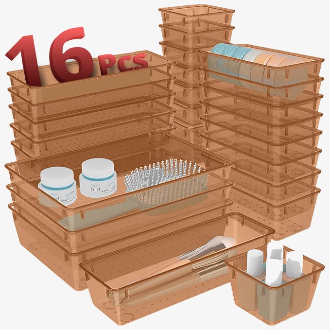 16Pcs 5 Sizes Unbreakable Multipurpose Drawer Organizer