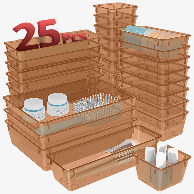 25Pcs 4 Sizes Unbreakable Multipurpose Drawer Organizer