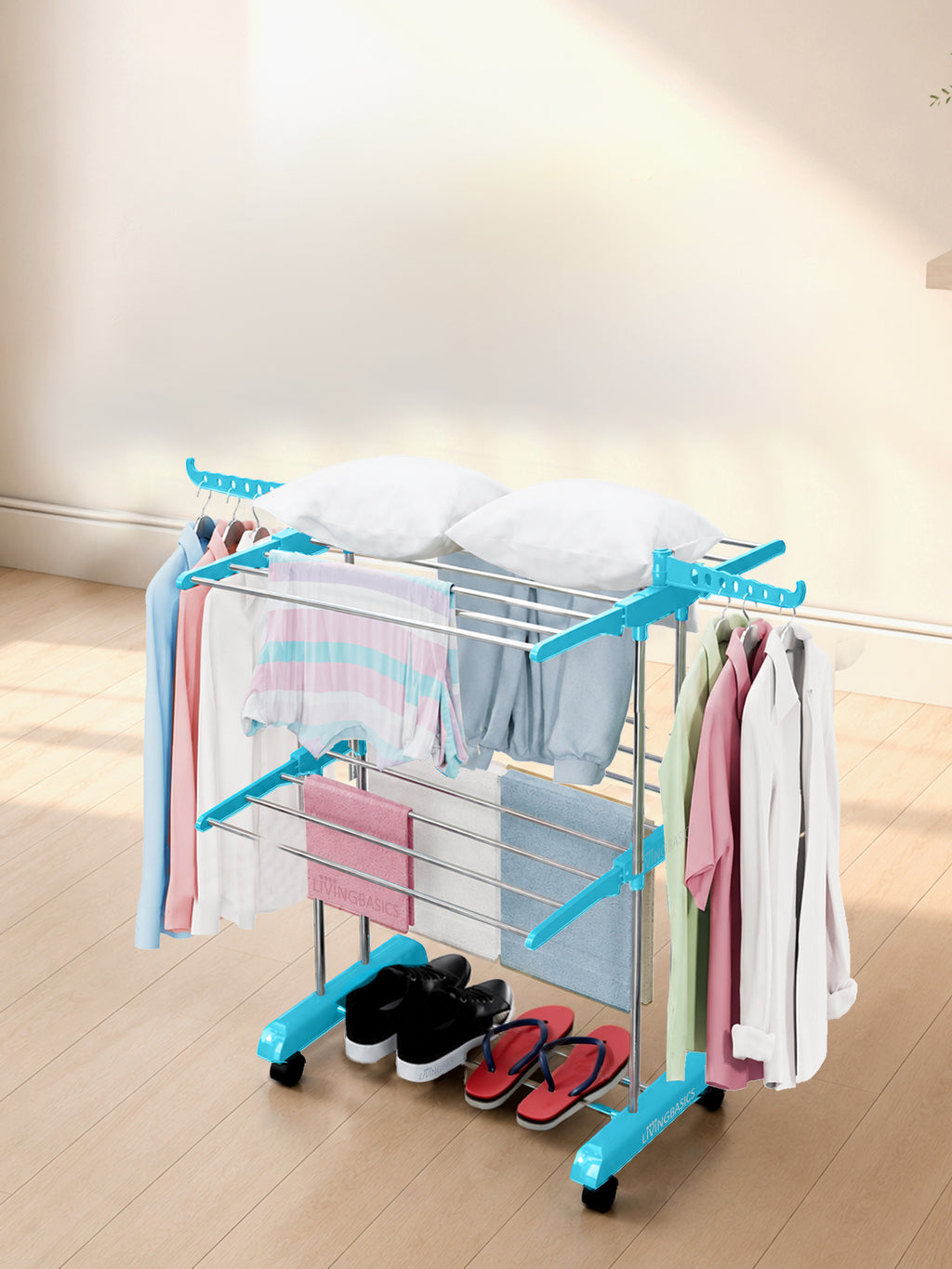 2 Layer Clothes Stand for Drying Foldable Rack