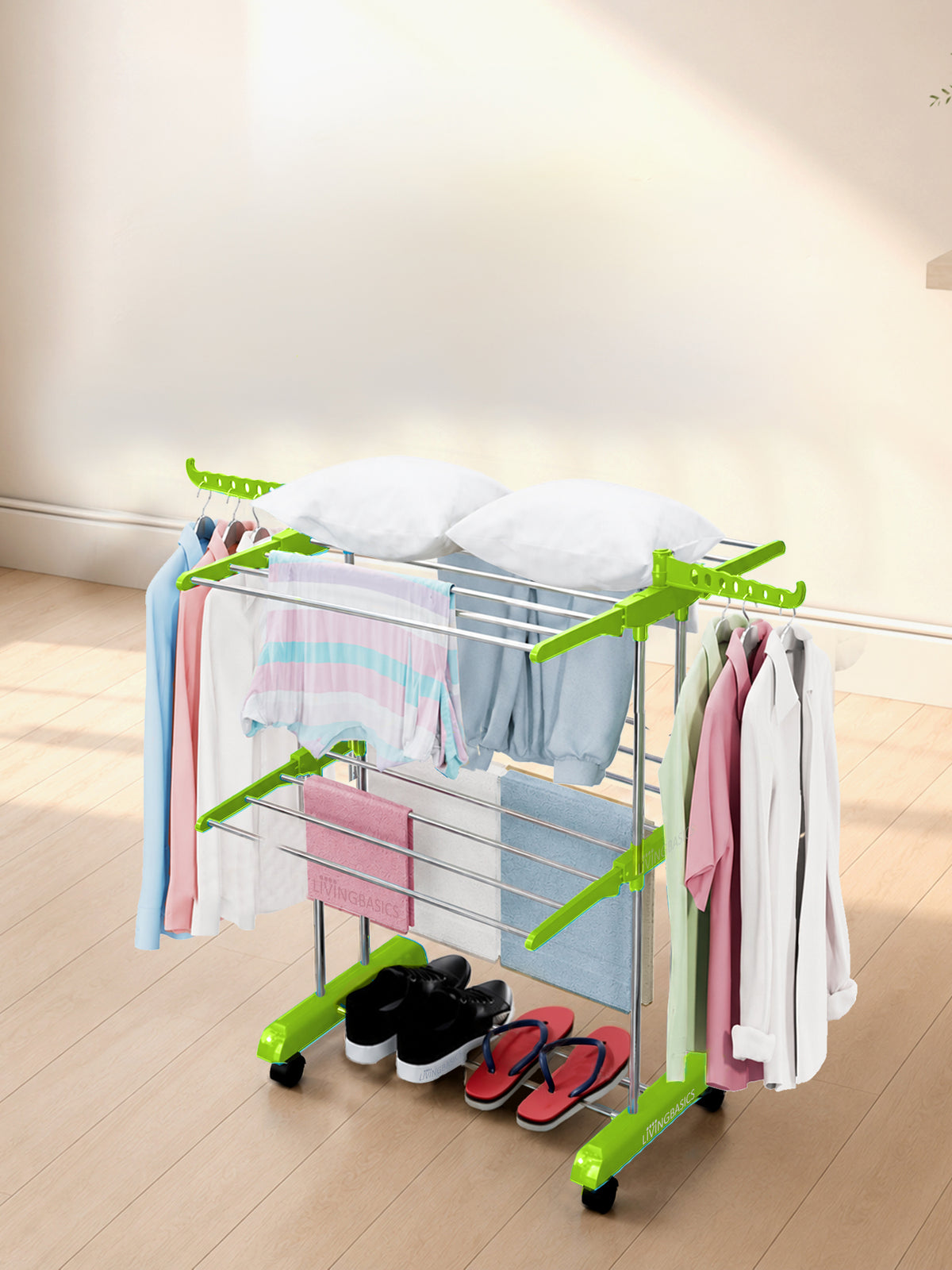 2 Layer Clothes Stand for Drying Foldable Rack