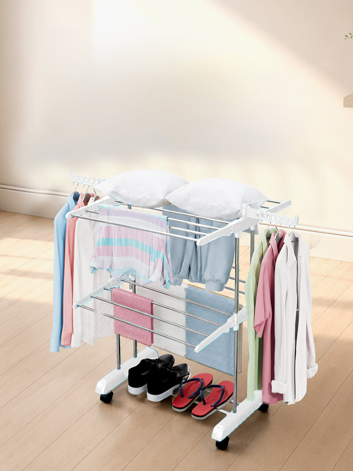 2 Layer Clothes Stand for Drying Foldable Rack