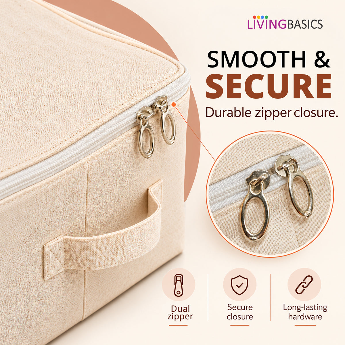 Cotton Canvas Storage Bags, Saree Covers with Zip, (Pack of 3)