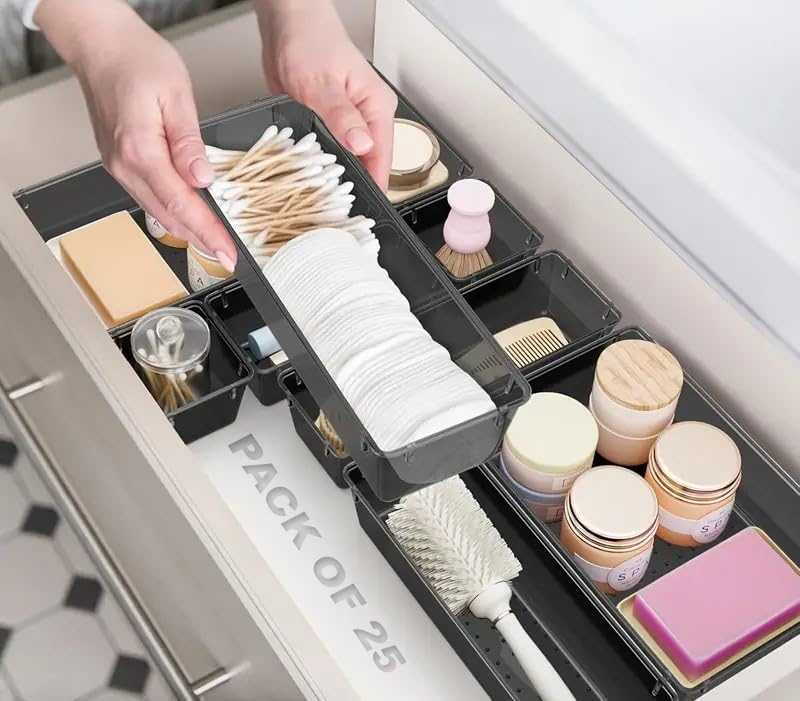 25Pcs 4 Sizes Unbreakable Multipurpose Drawer Organizer