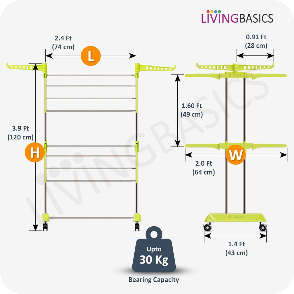 2 Layer Clothes Stand for Drying Foldable Rack