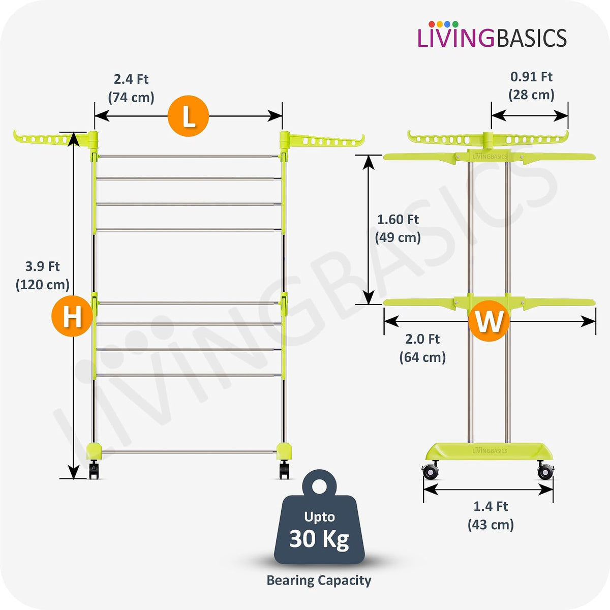 2 Layer Clothes Stand for Drying Foldable Rack