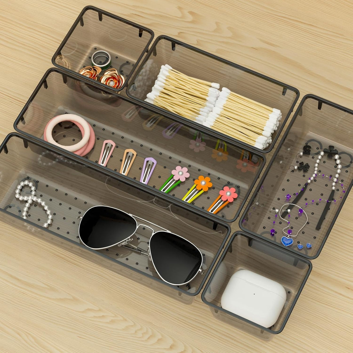 16Pcs 5 Sizes Unbreakable Multipurpose Drawer Organizer