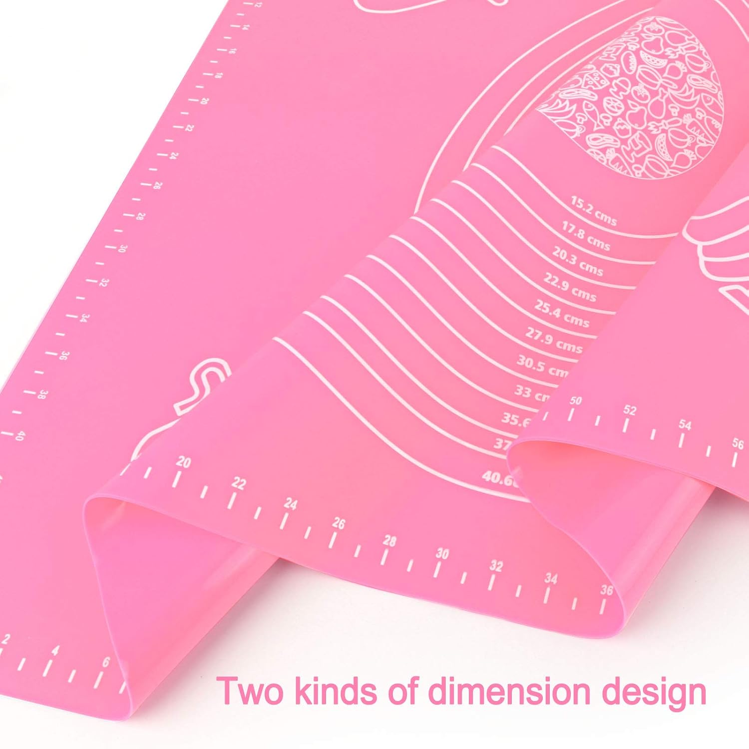 LivingBasics 50x40 cm Silicone Roti Rolling Mat for Kitchen Non-Stick Chapati Dough Aata Kneading Mat with Measurement Guides/Food Grade Pad for Roti, Pizza, Paratha & Pastry