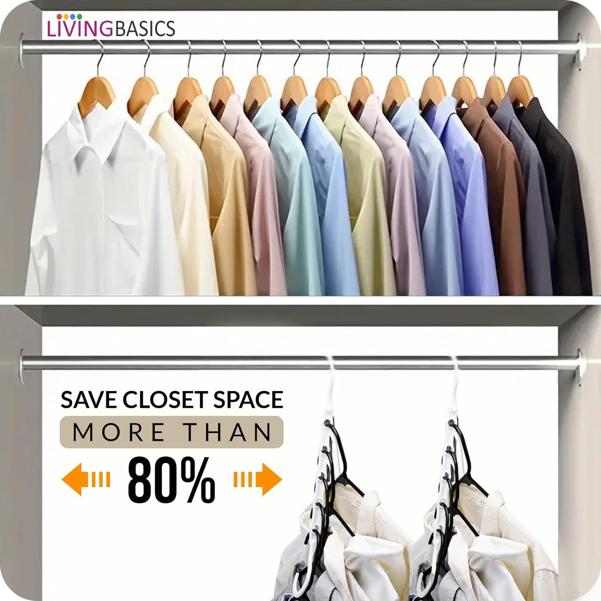 Space Savings 5 in 1 Magic Hanger for Wardrobe/Closet