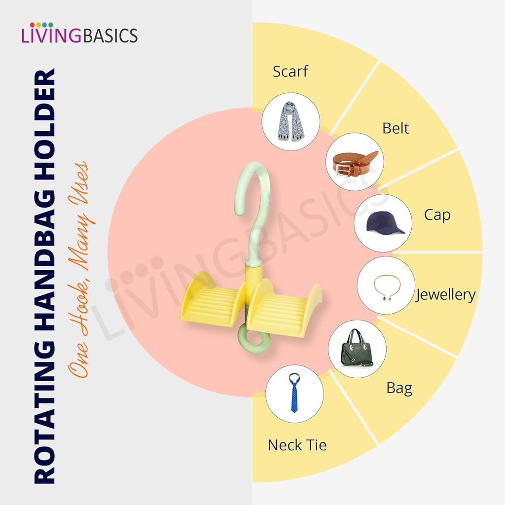 360° Rotating Handbag/Purse Holder for Wardrobe (Pack of 2)