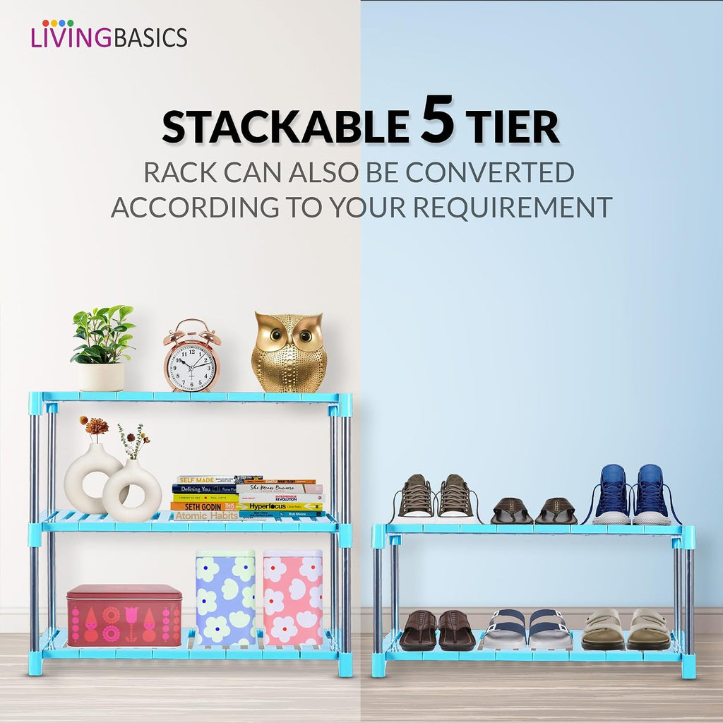Stainless Steel Multipurpose Storage Rack/Shelves (Cyan Blue)