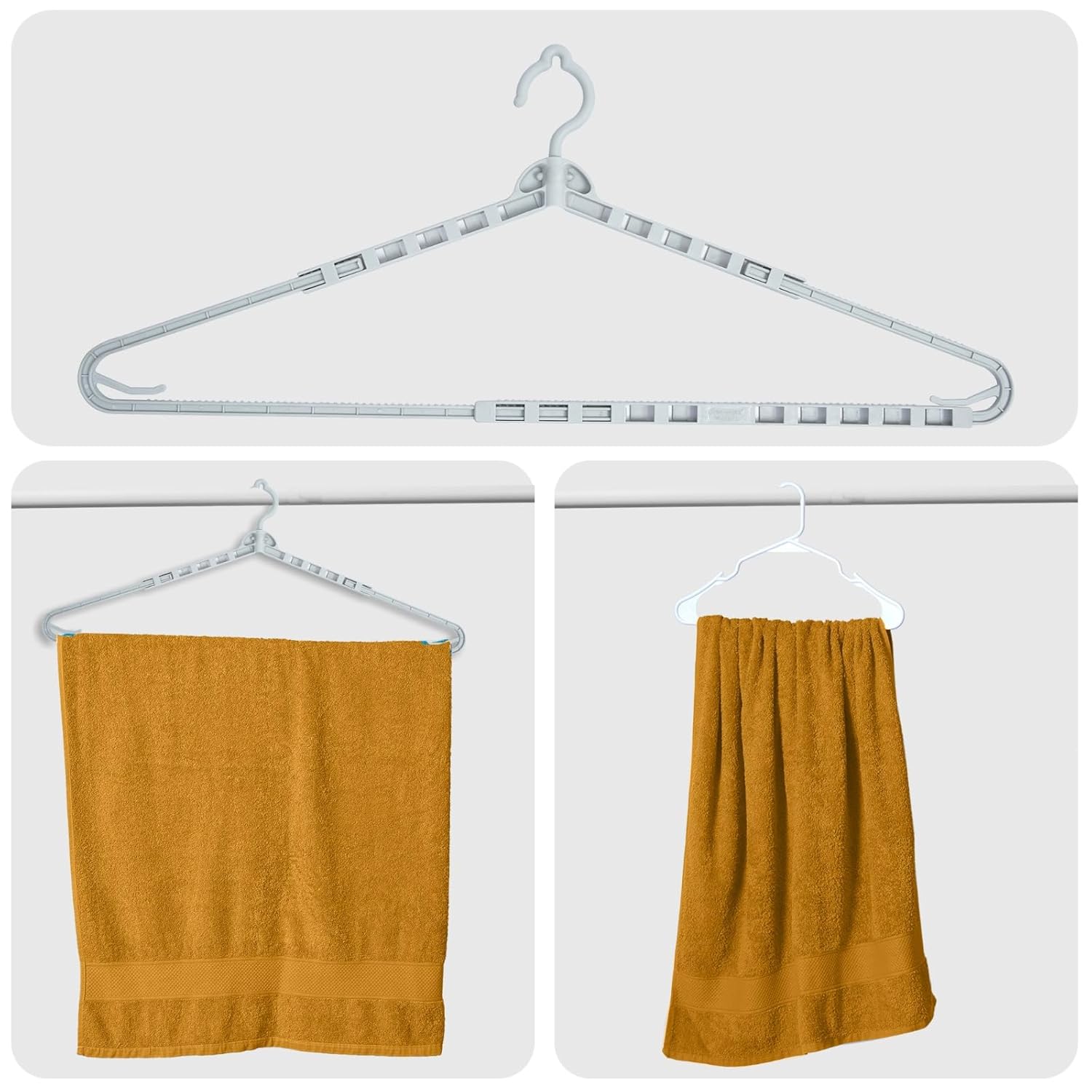 LivingBasics Expandable Hangers for Clothes with 360° Rotating  Hook/Extendable Hanger for Kids/Telescopic Wardrobe Hanger Ideal for Coat,  Sweaters,