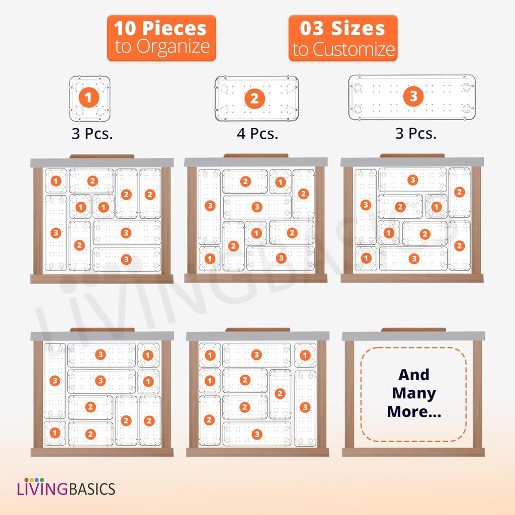 Unbreakable Multipurpose Drawer Storage Organizer Tray