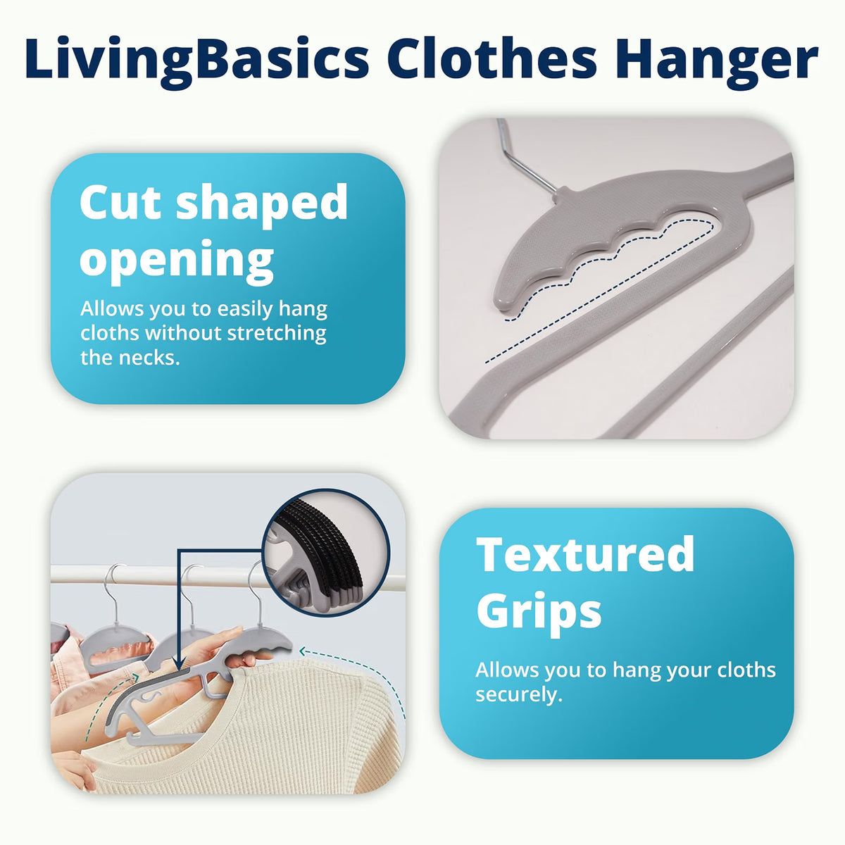 Non-Slip Clothes Hangers for Wardrobe 360° Rotating Hook