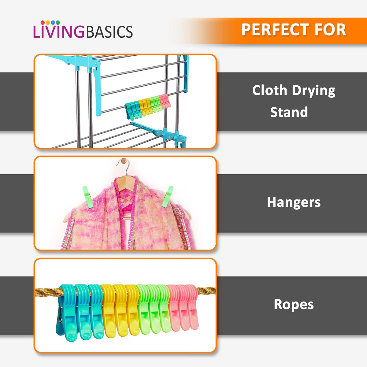 3 Layer Clothes Drying Stand/Cloth Dryer Stand  +18 Rod Clips