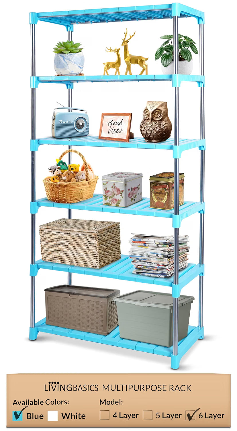 Stainless Steel Multipurpose Storage Rack/Shelves (Cyan Blue)