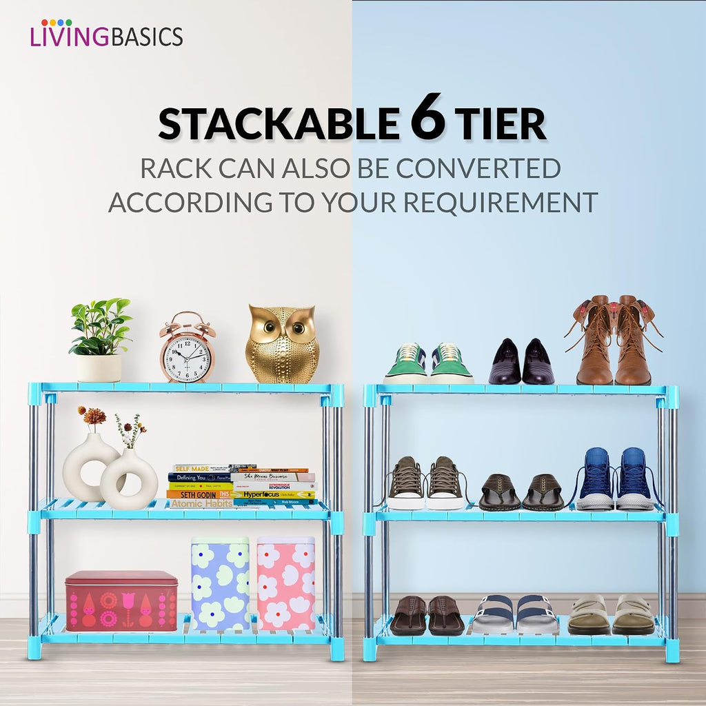 Stainless Steel Multipurpose Storage Rack/Shelves (Cyan Blue)