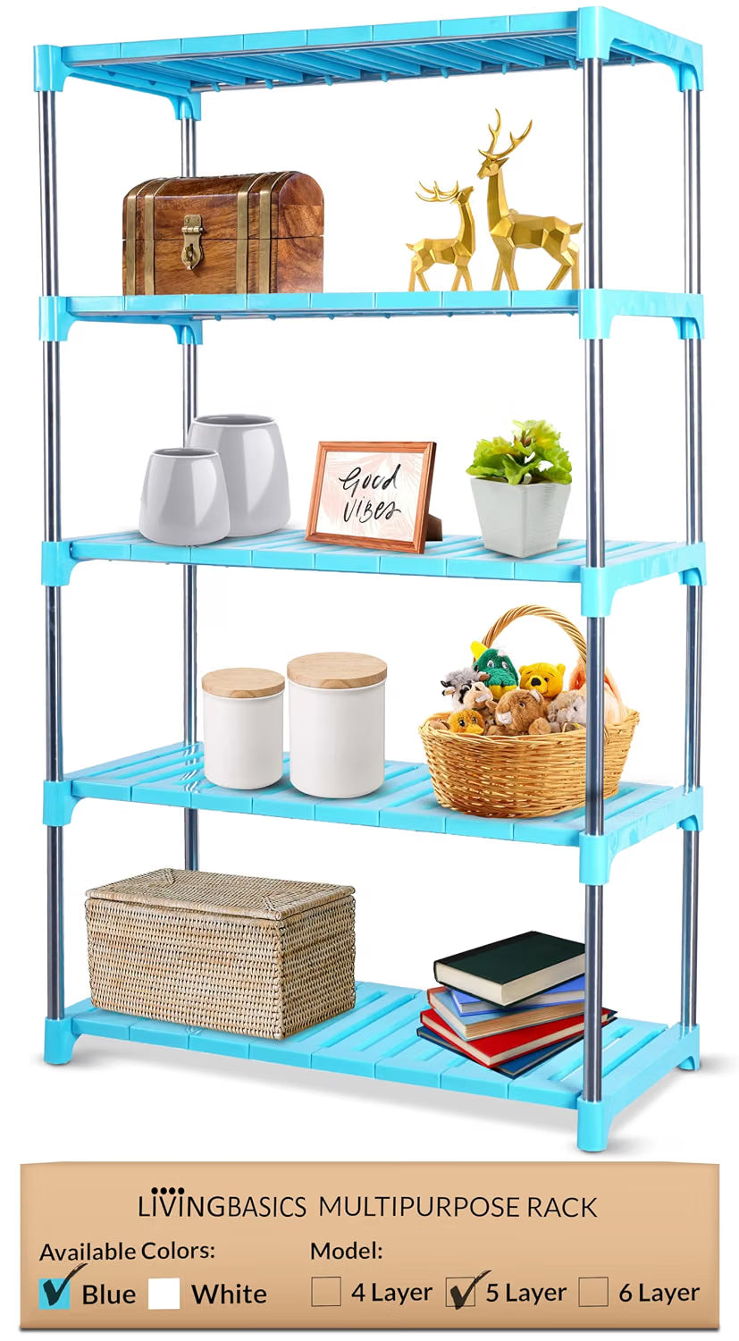 Stainless Steel Multipurpose Storage Rack/Shelves (Cyan Blue)
