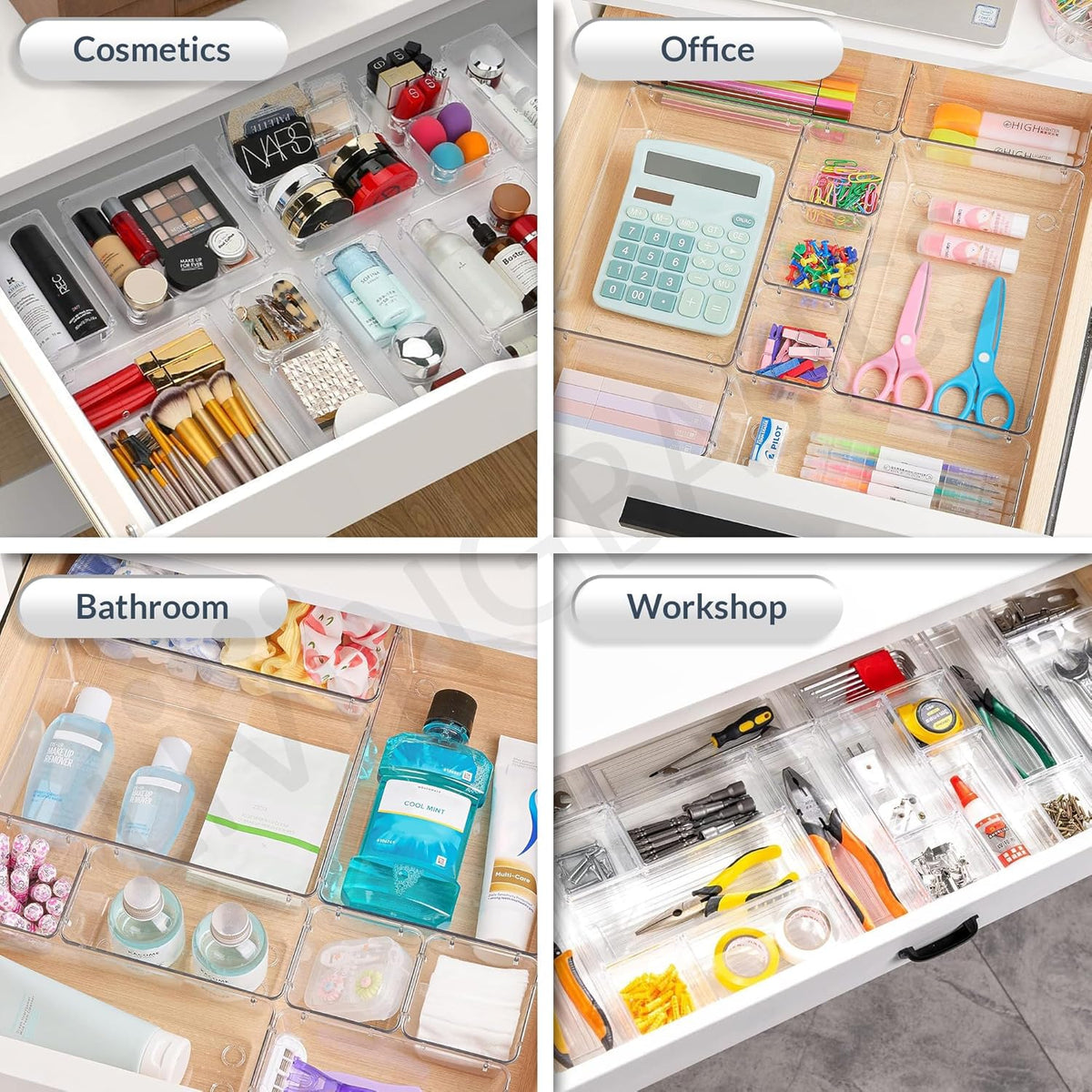 Unbreakable Multipurpose Drawer Storage Organizer Tray