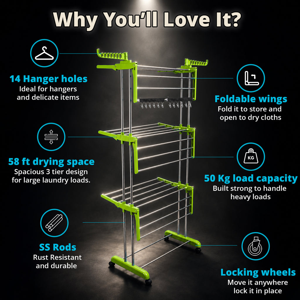 Clothes Drying Stand/Cloth Dryer Stand + 2 Icon Clips