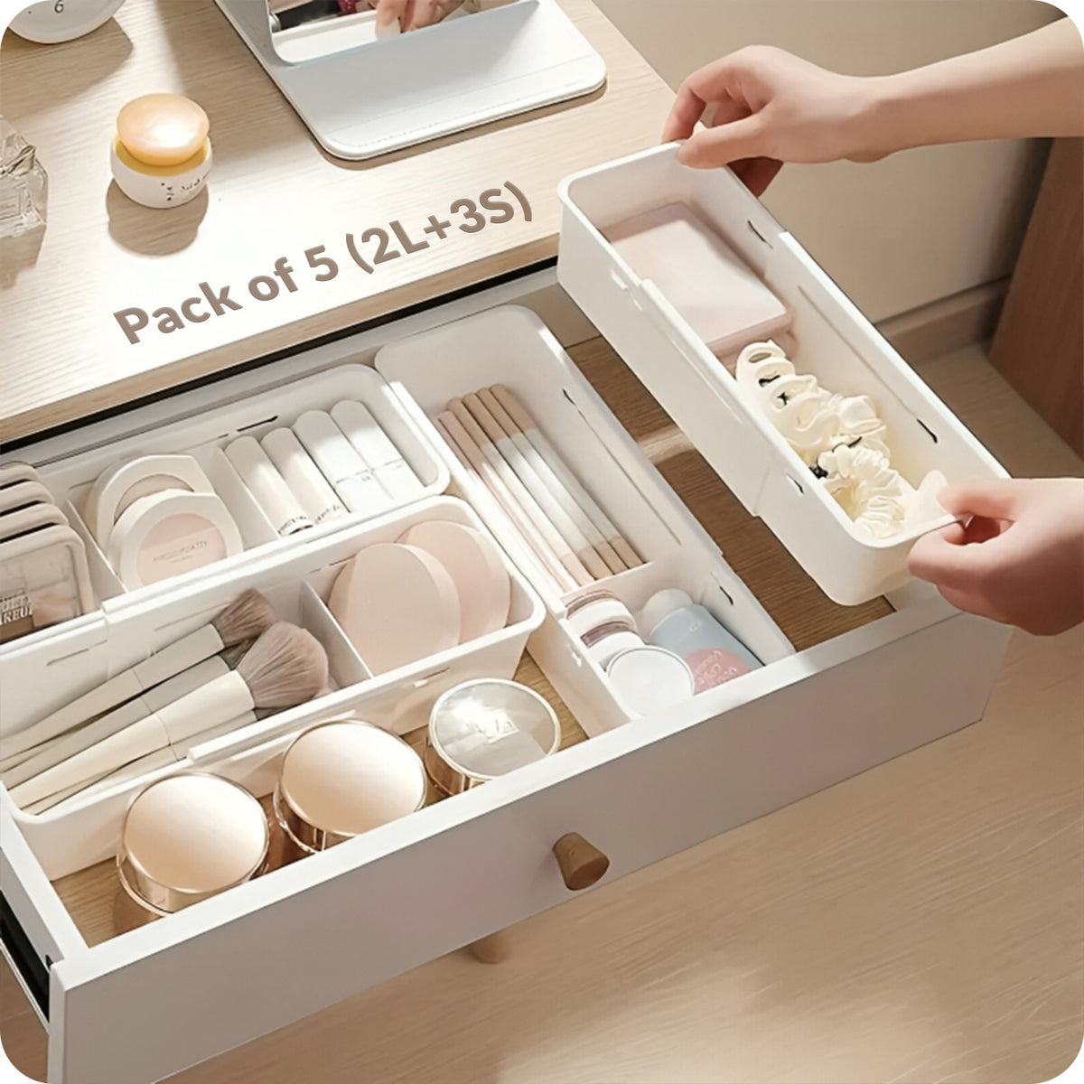 Adjustable/Expandable Drawer Organizer/Divider (White)