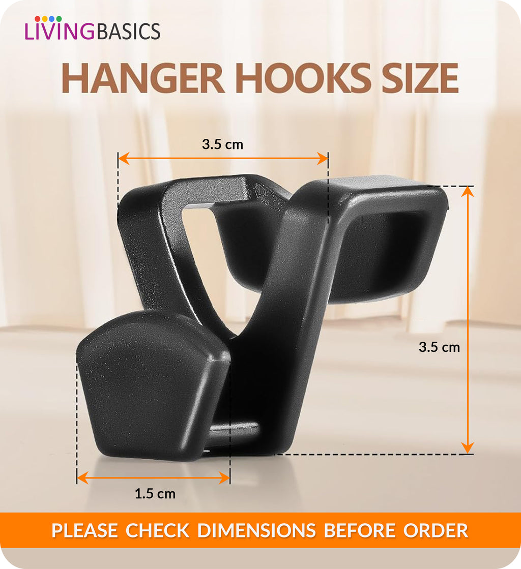 Space Saving Hanger Connector Hooks/Extender (Black)