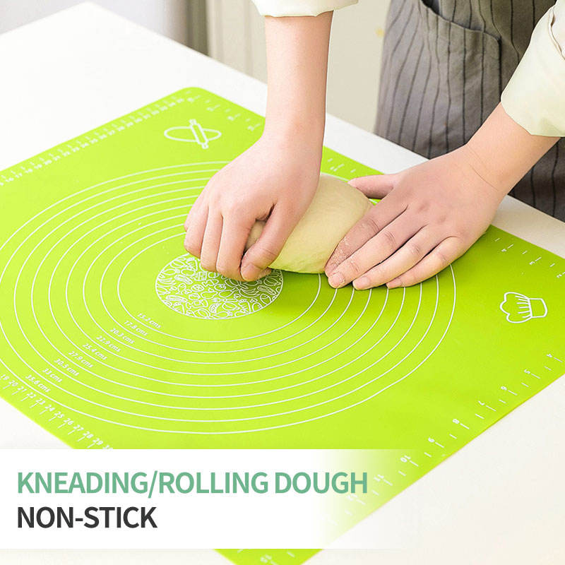 LivingBasics 50x40 cm Silicone Roti Rolling Mat for Kitchen Non-Stick Chapati Dough Aata Kneading Mat with Measurement Guides/Food Grade Pad for Roti, Pizza, Paratha & Pastry