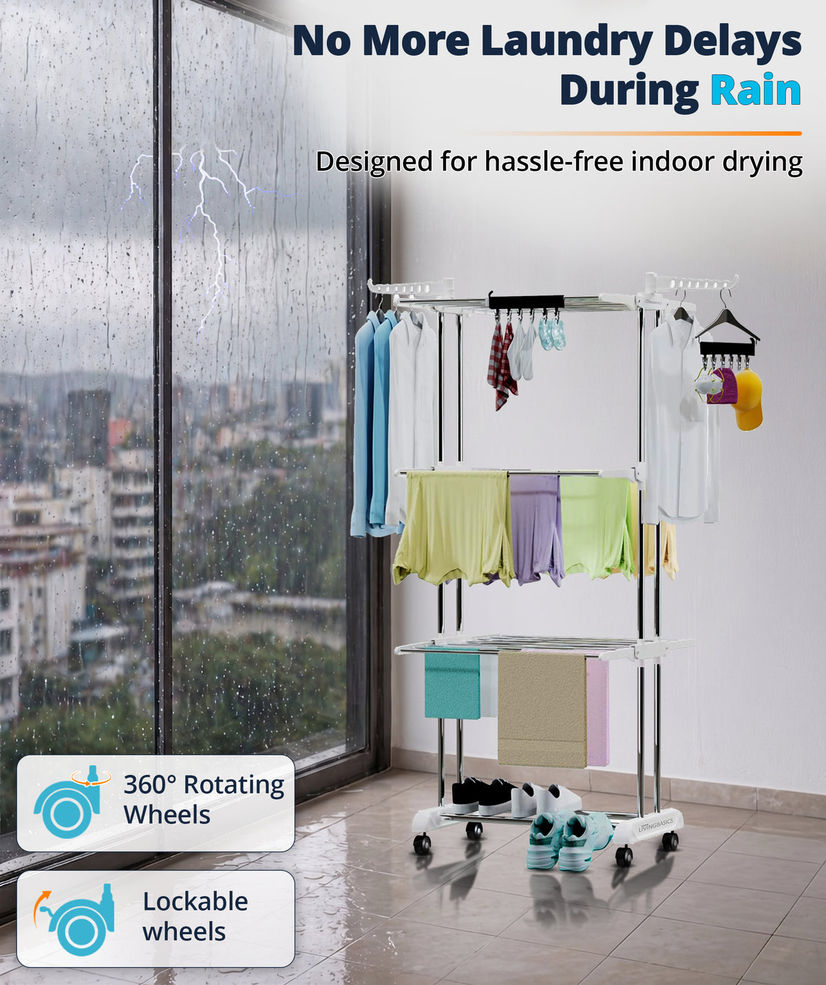 Clothes Drying Stand/Cloth Dryer Stand + 2 Icon Clips