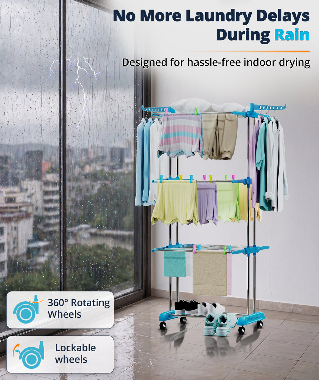 3 Layer Clothes Drying Stand/Cloth Dryer Stand  +18 Rod Clips