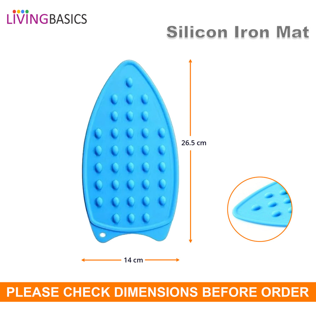 1 Piece Silicone Heat-Resistant Anti-Slip Iron Mat (Blue)