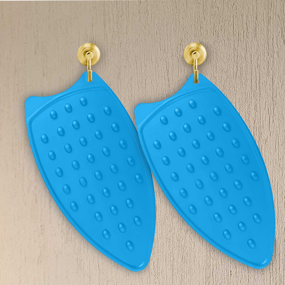 1 Piece Silicone Heat-Resistant Anti-Slip Iron Mat (Blue)