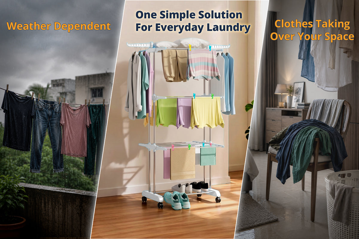 3 Layer Clothes Drying Stand/Cloth Dryer Stand  +18 Rod Clips