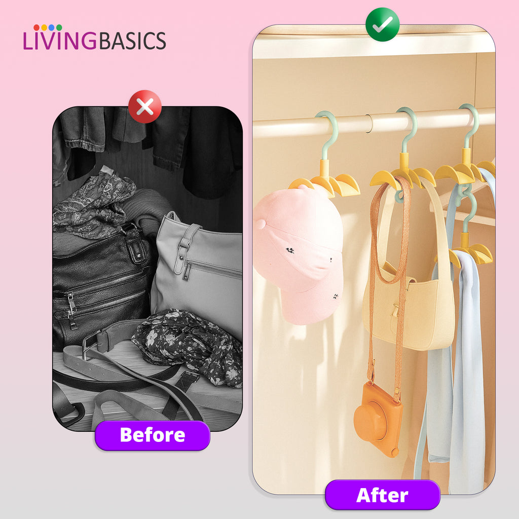 360° Rotating Handbag/Purse Holder for Wardrobe (Pack of 2)
