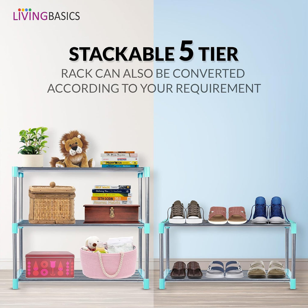 LIVINGBASICS Multifunctional / Multipurpose Storage Shelves / Rack / Stand For Home/ Office / Kitchen/ /Balcony/ Bathroom / Study Room