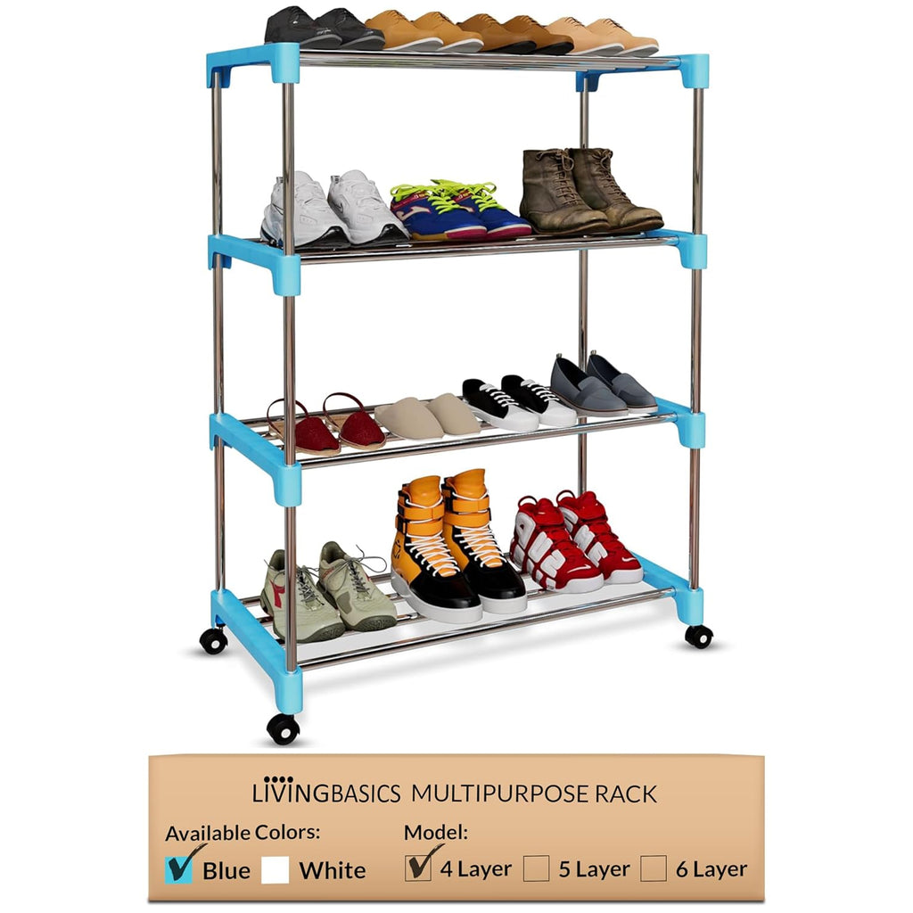 LIVINGBASICS Multifunctional / Multipurpose Storage Shelves / Rack / Stand For Home/ Office / Kitchen/ /Balcony/ Bathroom / Study Room