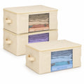 Cotton Canvas Storage Bags, Saree Covers with Zip, (Pack of 3)