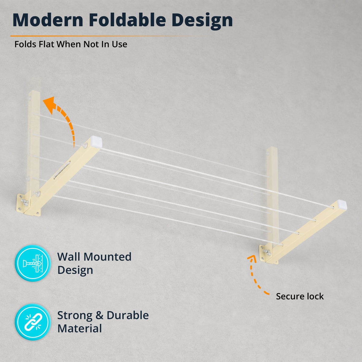Wall Mounted Clothes Drying Rack, 40 Feet Rope