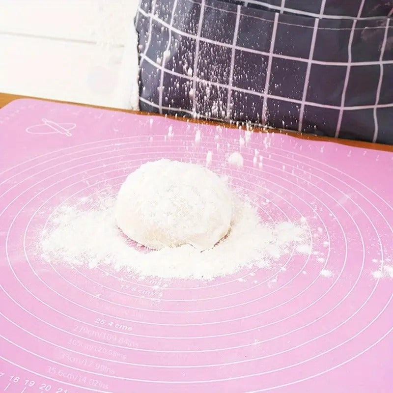 LivingBasics 50x40 cm Silicone Roti Rolling Mat for Kitchen Non-Stick Chapati Dough Aata Kneading Mat with Measurement Guides/Food Grade Pad for Roti, Pizza, Paratha & Pastry