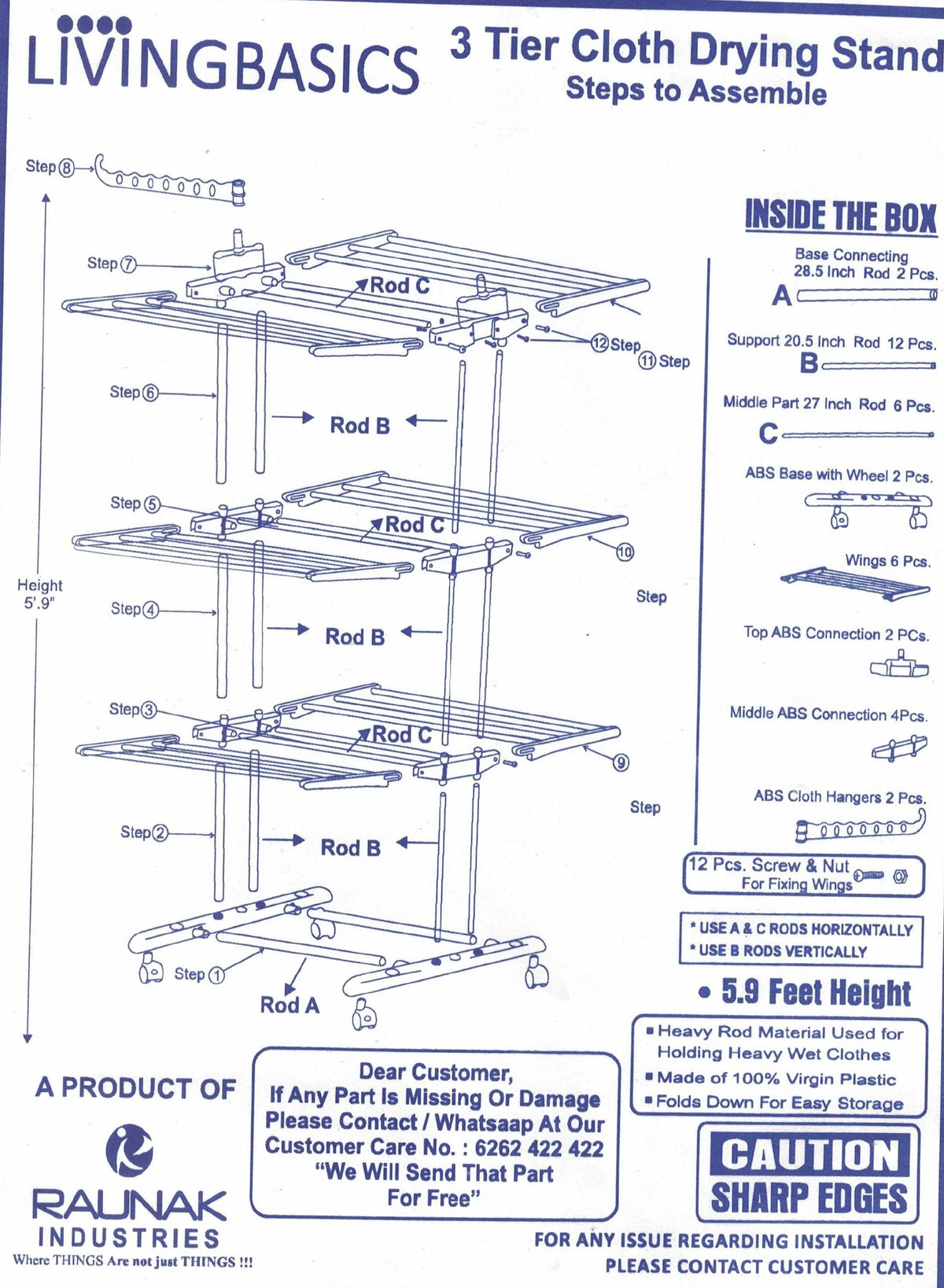 Assembly guide for 3 Layer Clothes Drying Stand/Cloth Dryer Stand