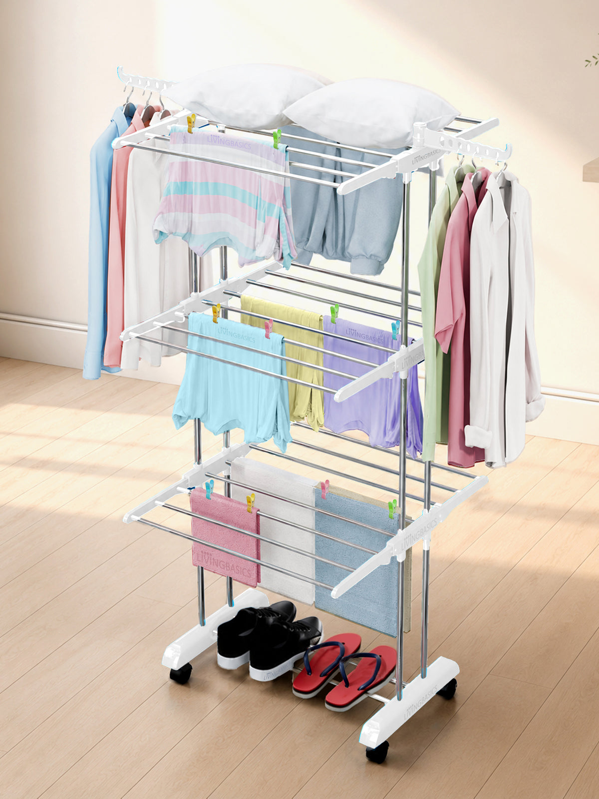 3 Layer Clothes Drying Stand/Cloth Dryer Stand  +18 Rod Clips